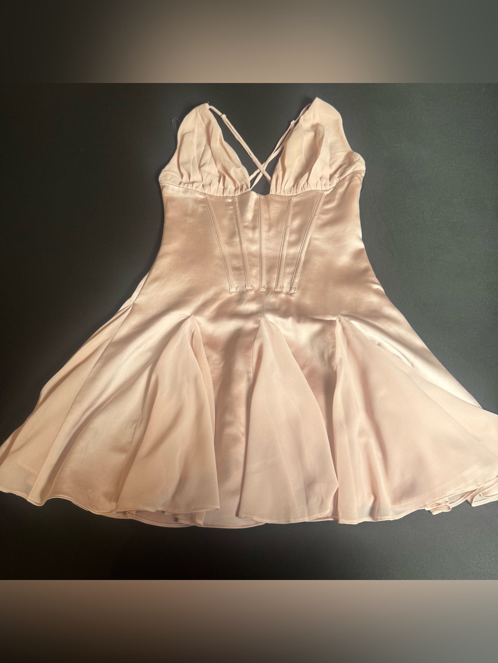 House of CB ‘Samida’ Pink Satin Mini Dress – Size S